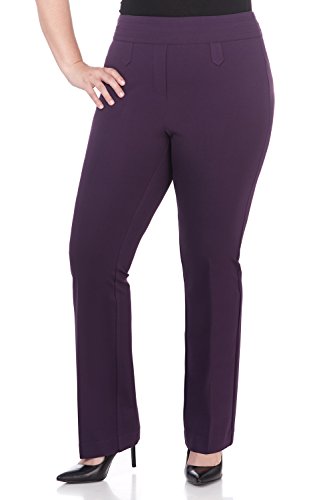 Image of Rekucci Curvy Woman Secret Figure Knit Bootcut Plus Size Pant w /Tummy Control