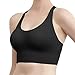 COMENOLE Sujetador deportivo para mujer, fitness, yoga, gimnasio, entrenamiento, sujetador fijo, desmontable, para caminar, hacer senderismo y dormir Negro XL