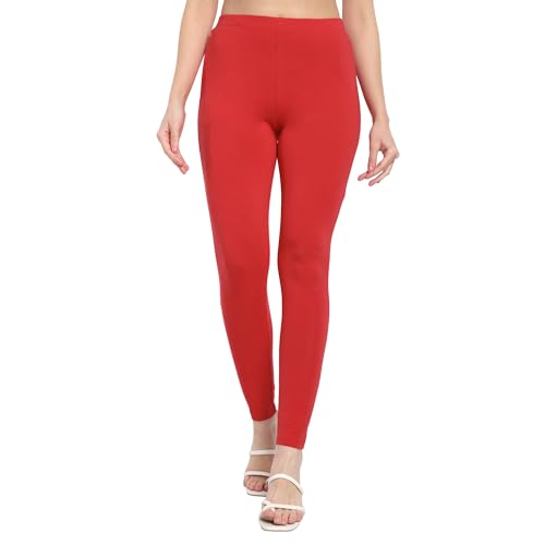 Image of ONE SKY Women Full Length Leggings | Cotton Modal Spandex Blend | High Waist Stretchable & Bio-Washed Fabric | Colour-Lock Technology | Comfortable Leggings for Women