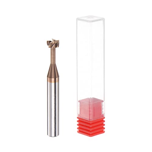 Image of HARFINGTON T Slot End Mill Milling Cutter 6mm Cutting 3mm Depth 6mm Shank Solid Carbide Titanium Coated 4 Flutes for Stainless Steel Alloy