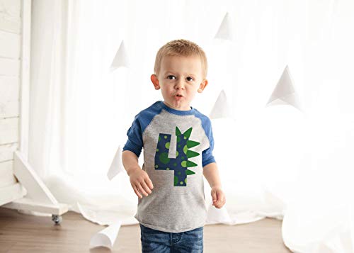 7 ate 9 Apparel Kids 4 Birthday Dinosaur Four Dino Spike Tee3