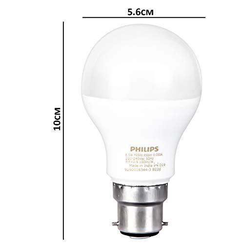 Image of Philips Ace Saver 8.5W B22 LED Bulb, Crystal White, Pack of 8