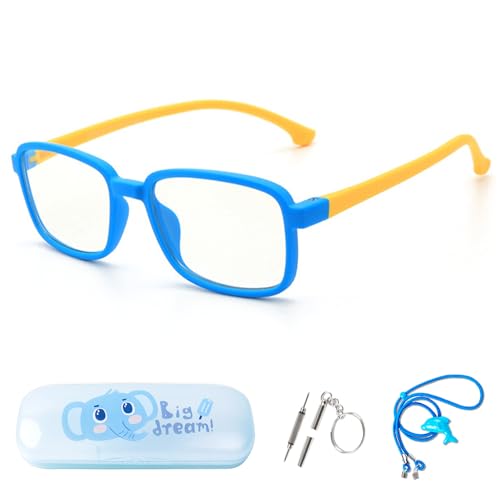 Image of Ultra-Light Blue Light Blocking Glasses with Case for Kids and Teens,Anti Eyestrain &UV400