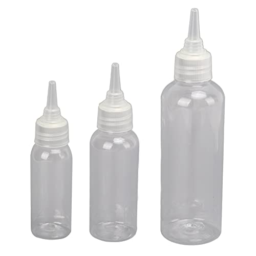 XIASABA 3pcs/set de jarra de especias biber botella boca 100ml 30ml 20 ml de plástico portátil para barbacoa al aire libre acampar