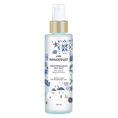 Image of Nykaa Wanderlust Mediterranean Sea Salt Travel-size Perfume Hair & Body Mist 100ml | Long-Lasting Fine Fragrance Mist | Fresh Aqua & Sea Salt | Lightweight, Non-Sticky