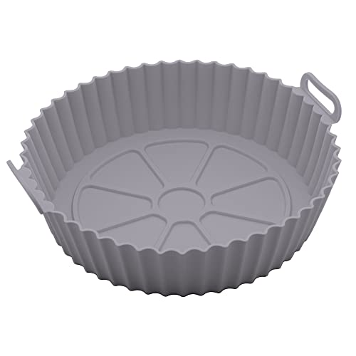 LYOR - Forma Redonda de Silicone para Air Fryer Cinza 19cm x 6,5cm