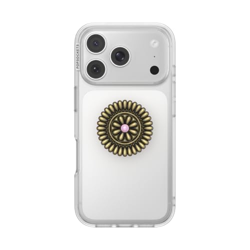 Image of PopSockets PopTop, Adhesive Phone Grip with Swappable Top, Metal - Stamped Pink