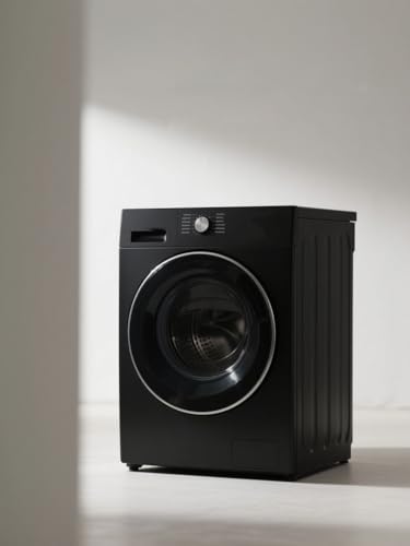 FLANUR Praktische Geräte in Standardgröße frontladende Waschmaschine,Schwarz,4 Modi