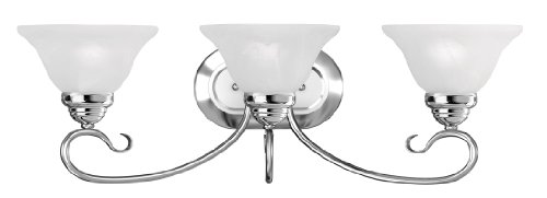 Image of Livex Lighting 6103-05 Coronado 3 Bath Light, Chrome, Silver, 26.5 x 9.25 x 8.5 | Dimensions: 26.5 x 9.25 x 8.5