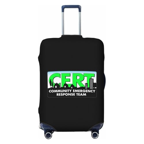 Cert Community Emergency Response Team Travel Luggage Cover Suitcase Protector Fits 22-25 Inch Case(Black,M)