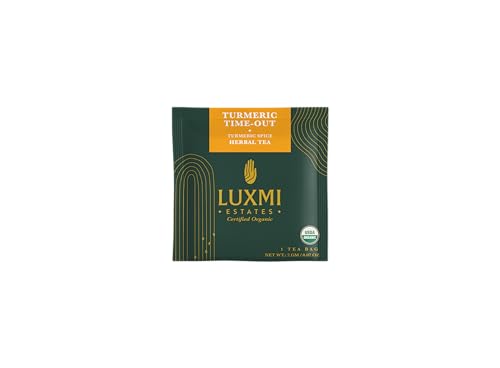 Image of LUXMI Estates Turmeric Ginger Herbal Tea 15 Tea Bags (30 Gram)Pack Of 6|Certified Usda Herbal Tea|Organic Turmeric,Ginger,Cardamom,Black Pepper|Healthy Response To Inflammation (90 Cups)