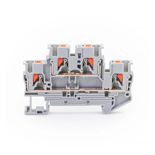Connecteurs électriques doubles PTTB-2.5 bleu à ressort push-in rail DIN - 3