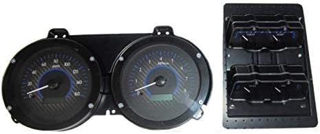Dakota Digital 68 Chevy Camaro with Console Gauges VHX Analog Dash Carbon Fiber Blue VHX-68C-CAC-C-B