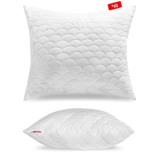 Softimi Gestepptes Premium Kissen 70x80 cm Antiallergisch - Anti-Milbe - Geruchlos sofort verwendbar - Mit Härteeinstellung (70x80 cm)