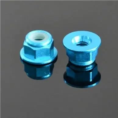 Cqinju-ボルト M2 M3 M4 M5 M6カラーアルミ合金ナイロンリベットナットナットフランジ六角ナイロンロックナット、2-10個、 耐用年数が長く(Skyblue,M5 10PCS)
