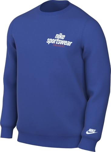 Nike Camiseta Polar Sportswear Club para Hombre, Game Royal/White, HJ2173-480, L