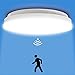 HELIOTION Plafoniera con sensore di movimento, Lampada da Soffitto LED 18W 4000K 1440LM impermeabile IP44, 5 modalità di regolazione del microsensore, pannello plafoniera da incasso per bagno garage