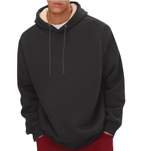 Generico Felpa Uomo con Cappuccio Invernale con Pile Interno Pullover
