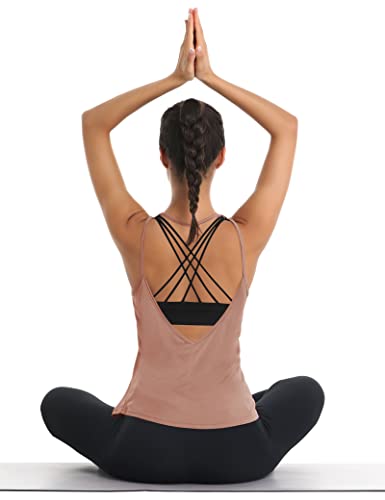 Image of LEXISLOVE Womens Workout Shirts Sexy Open Back Activewear Workout Clothes Sports Yoga Tank Tops