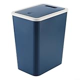 CNANRNANC Cubo de basura para el hogar con tapa para baño, cocina, sala de estar, sistema de tapa de presión que controla en espacios pequeños