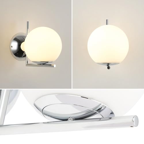 Aplique de pared bola de cristal blanco y lámpara interior vintage E27 6