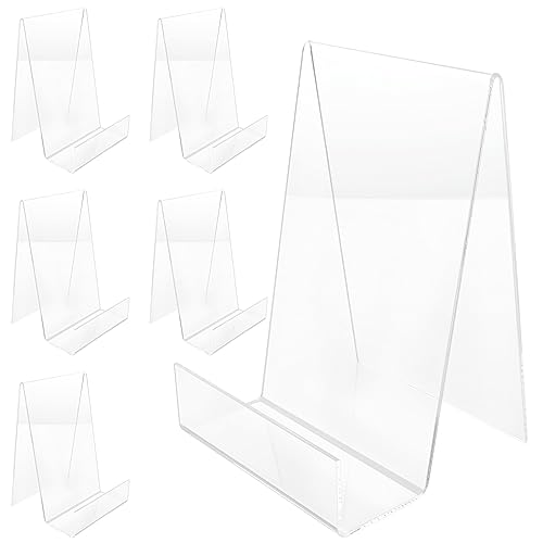LDHHYH 8 Stück Durchsichtige Acryl Buchständer, Transparente Buchhalter Leseständer, Buchaufsteller Acrylaufsteller, Acryl Schrägsteller für Anzeigen von Fotos, Büchern, Musik, Kunsthandwerk