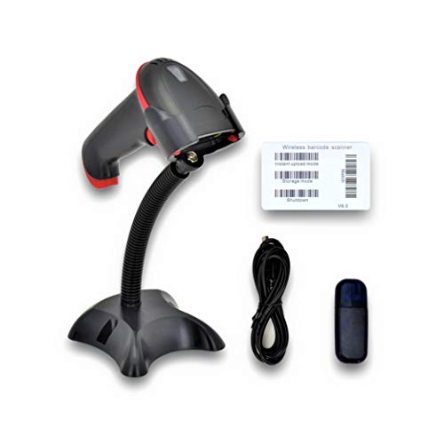 Cipher Wireless Laser Barcode Scanner Reader 1D, Rechargeable with Internal Memory Storage, 2.4
