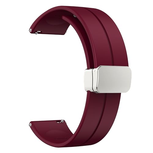 Image of Magnetic Watch Band 16mm 18mm 19mm 20mm 22mm - Quick Release - Skin-Friendly Soft Silicone Sport Watch Band for Men Women, Magnetic Folding Clasp Silicone Strap