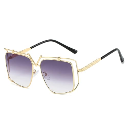Lunettes de soleil en métal pour hommes et femmes au style tendance