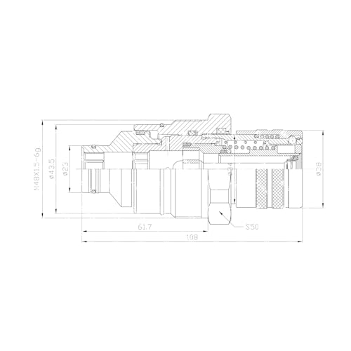 Image of 7246802 AT406475 Female Flat Face Hydraulic Coupler (48mm) | 4BD4FH Manifold Block (48mm) Skid Steer Loader (FEMALE) Electroplated Zinc Nickel Version