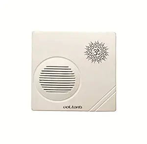 VOLtORb - Kross Hindu Religious Mantra Musical Door Bell (10 Tunes) - Matt Finish - White Color - Plastic - 1 Piece Wired Door Bell