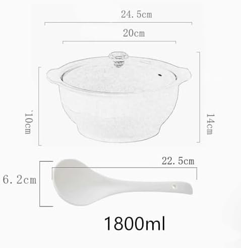 Serving Soup Tureen Set with Lid and Ladle 1800ml Ceramic Bowl for Entertaining and Home Decor Double Handles