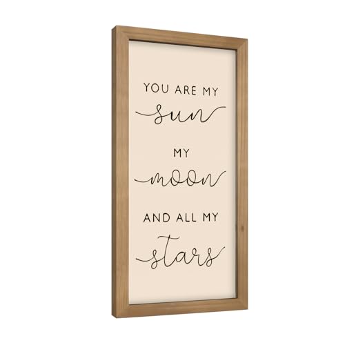 pechpell 11.8×5.9 In Nursery Wall Art, Wooden Sign Baby Room Wall Decor, You are My Sun Moon and Star Rustic Space Themed Kids Girl Boy Teen Room...