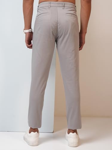 Image of Highlander Men's Slim Fit Formal Trousers | Ankle Length |Smart Trousers for Men | Chino Trousers for Men|Elegant Design | Comfortable Fabric for Daily Work & Formal Occasions
