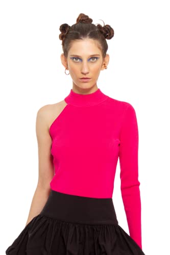 Haut Asymétrique en Maille pour Femme Vêtement Mode Automne