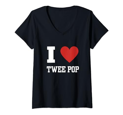 Twee Pop Indie Music 90s Lovers Gifts Idea - Twee Pop Indie Music Lover Années 90 Love Heart Cool Vintage Retro T-Shirt avec Col en V