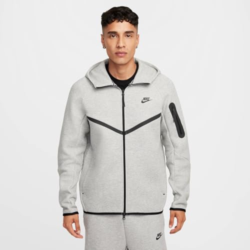 Nike Tech Men's Full-Zip Windrunner Hoodie (HV0949-063, Dark Grey Heather/Black)2
