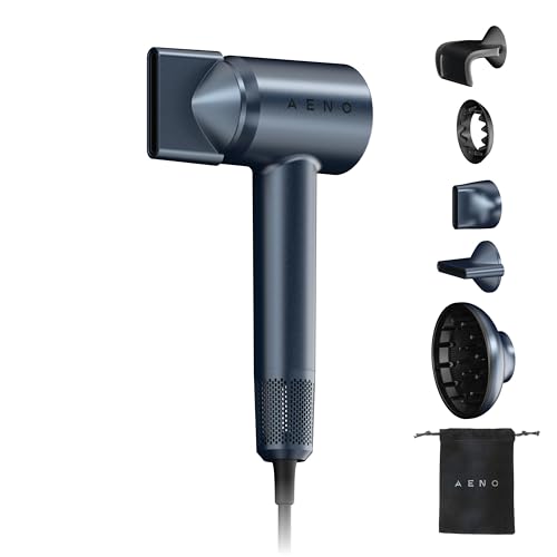 AENO Secador de pelo HD3, 1500 W, con accesorios magnéticos, tecnología iónica, 5 modos de temperatura y 2 velocidades, protección contra sobrecalentamiento, función de aire frío, secador de pelo para