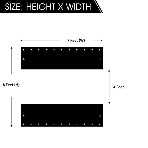 Foundgo 8'Hx7'W 19Oz Outdoor Vinyl Curtain With Clear Tarp Panel, Heavy Duty Clear Panel Curtains Weather Resistant Curtains For Patio, Pergola, Porch, Gazebos With Grommets, Ropes (Black) #TOP2