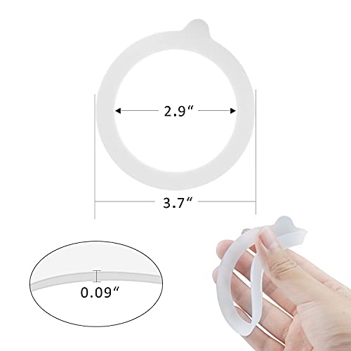 15 Pieces Rubber Seals Rings for Glass Jars, Airtight Silicone Replacement Gasket, Leakproof Sealing Rings for Mason Jars, Elastic and Fits Most Sizes (White)