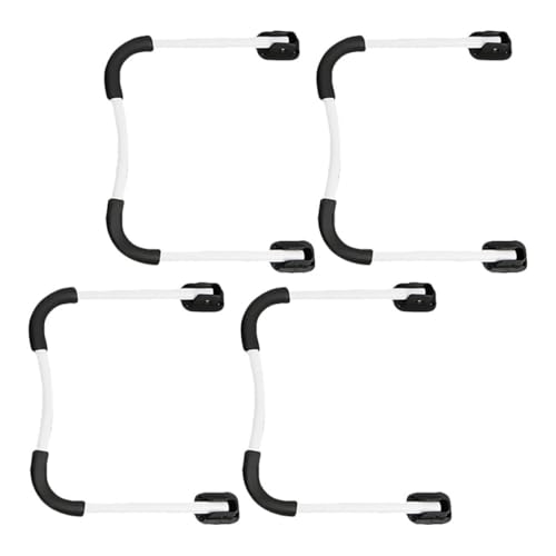Kisangel Patas Plegables de Metal para Muebles, Juego 2 Unidades, Patas Abatibles en Blanco y Negro Antideslizantes, Soporte Estable para Mesas de Centro, Escritorios y Bancos