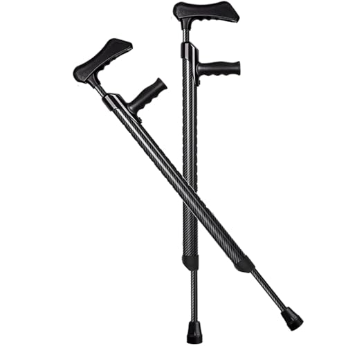 Muletas de Aluminio en Axilas Adultas, bastón para Caminar a Cielo réglable para Lesiones o Apoyo a la cirugía, con Reflector y Mango cómodo