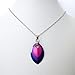 Bi pride jewelry, chainmail scales pendant, handmade bisexual necklace; pink, purple, blue