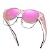 HAOLOTA Fit Over Glasses Sunglasses for Women Polarized, Trendy Cat Eye Sunglasses Wear Over Glasses, UV Protection