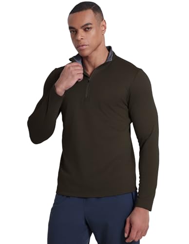 Men's 1/4 Zip Pullover UPF 50+ Long Sleeve Loose Fit Golf Shirts Sun Protection Quick-Dry Athletic Sports Pullover Tops3
