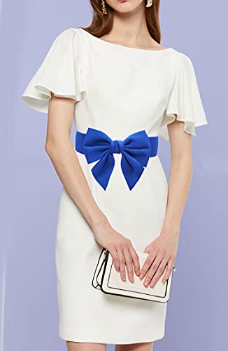 TeeYee Cute Wide Elastic Belt Women's Bowknot Belt Ladies Stretchy Bow Belt for Christmas Party Casual Matching Women Dresses3