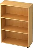 bümö® Aktenregal aus Holz | Büroregal für Aktenordner | Regal für Ordner | Bücherregal inkl. Einlegeböden | in 5 Farben verfügbar (Buche, H 114cm = 3 Ordnerhöhen)