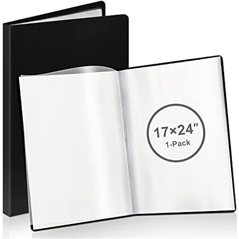 A2 Heavy Duty Binder with Plastic Sleeves 17 x 24 Inch Portfolio Folder Cover