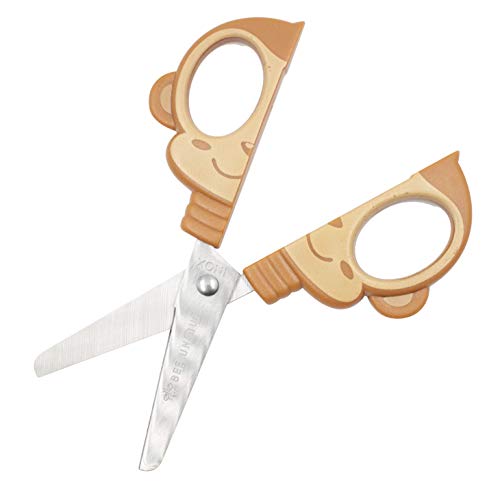 Tesoura Escolar Lâmina Inox - Formato Macaco 13 Cm