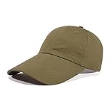 Yizhichu1990 4.3 Inch Long Bill Dad Hat Men Women Plain Polo Twill Baseball Cap Unstructured Soft (Army Green),Large